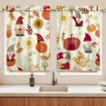thumbnail image 3 of Fall Thanksgiving Kitchen Curtains Valances and Tiers 3 Piece Set,Gnome Pumpkin Maple Leaves Farmhouse Cute Rod Pocket Kitchen Cafe Curtain Over Sink Window for Autumn Decor 36 Inch, 3 of 6