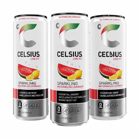 CELSIUS Sparkling Watermelon Lemonade, Functional Energy Drink 12 fl oz Single Can