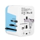 thumbnail image 1 of Adaptador de enchufe de viaje universal Levamdar Convertidor de pared USB 100-250 V azul, 1 of 8