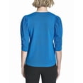thumbnail image 2 of DKNY womens  V-Neck Twist Sleeve Sweater, l, Blue, 2 of 3