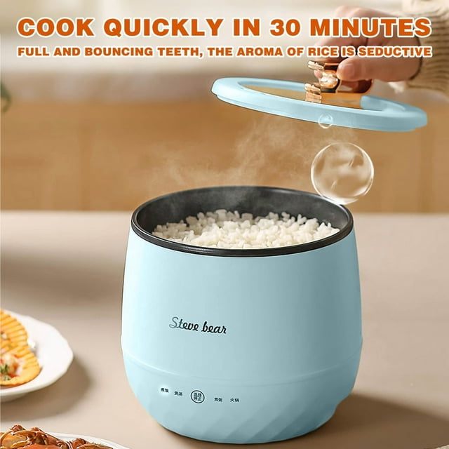 CNKOO 1.8L Multifunctional Mini Cooker - Electric Rice Cooker Steamer & Soup Pot with 360° Heating Non-Stick Coating 350W 110V - Perfect 1-2 People