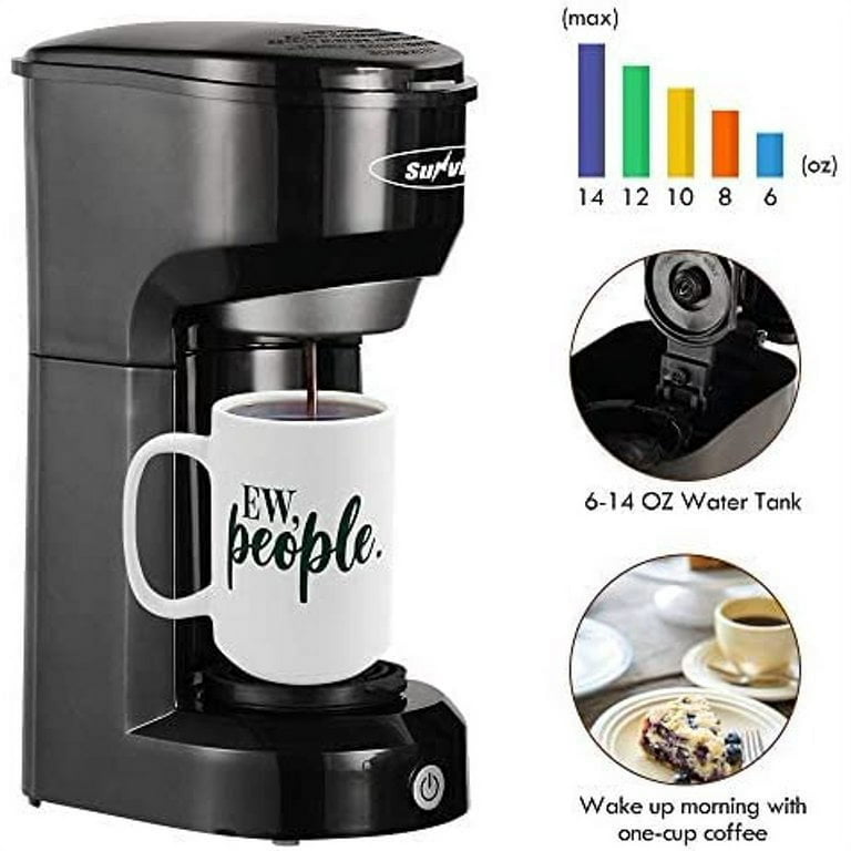 Bella Single Serve Coffee Maker Dual Brew K-Cup Pod Ground Coffee Brewer Large Removable Water Tank