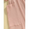 thumbnail image 6 of Toddler Baby Girl Dress Ribbed Solid Color Ruffle Sleeve Dresses with Pocket Kids Casual Summer Beach Party Sundress, 6 of 7