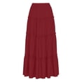 thumbnail image 5 of Amzcrzy Women's Long Skirts with Elastic Waistband Fashion Tiered A-Line Pleated Maxi Skirts Summer Going Out Outfits for Women Comfortable Flowy Beach Vacation Linen Skirt, 5 of 6