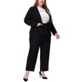 thumbnail image 2 of Blazer de talgrande pamujer, chaquede trabajo, solade muesca, botones, chaquetas frontales Negro 3XL, 2 of 5