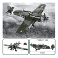 thumbnail image 3 of Azulamar Juguete Spitfire Fighter Militar Ww2 Bloques Regalo Xtellar verde, 3 of 4