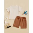 thumbnail image 6 of Toddler Baby Boys Summer Outfits 6 12 18 24 Months 2T 3T Letter Digger Print Round Neck Short Sleeve T-Shirts Elastic Waist Shorts 2Pcs Clothes Set, 6 of 9