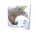 thumbnail image 1 of Paon Coloré avec Fleurs - Toile 36"x36 Pouces - Impression sur Demande, 1 of 5