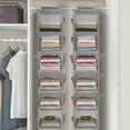 thumbnail image 6 of Hanging Closet Organizer and Shelves, 6 Tier Shelf with 2 Side Pockets, Storage Closet Hanging Shelf for Sweater and Clothes Organization, Foldable(2 Pack, Grey), 6 of 7
