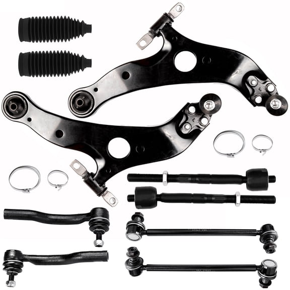 ECCPP 10PCS Front Suspension Kit for 2004-2010 for Toyota Sienna Lower Control Arm and Ball Joint Assembly Sway Bar End Link Outer/Inner Tie Rod End Control Arm and Ball Joint Assembly
