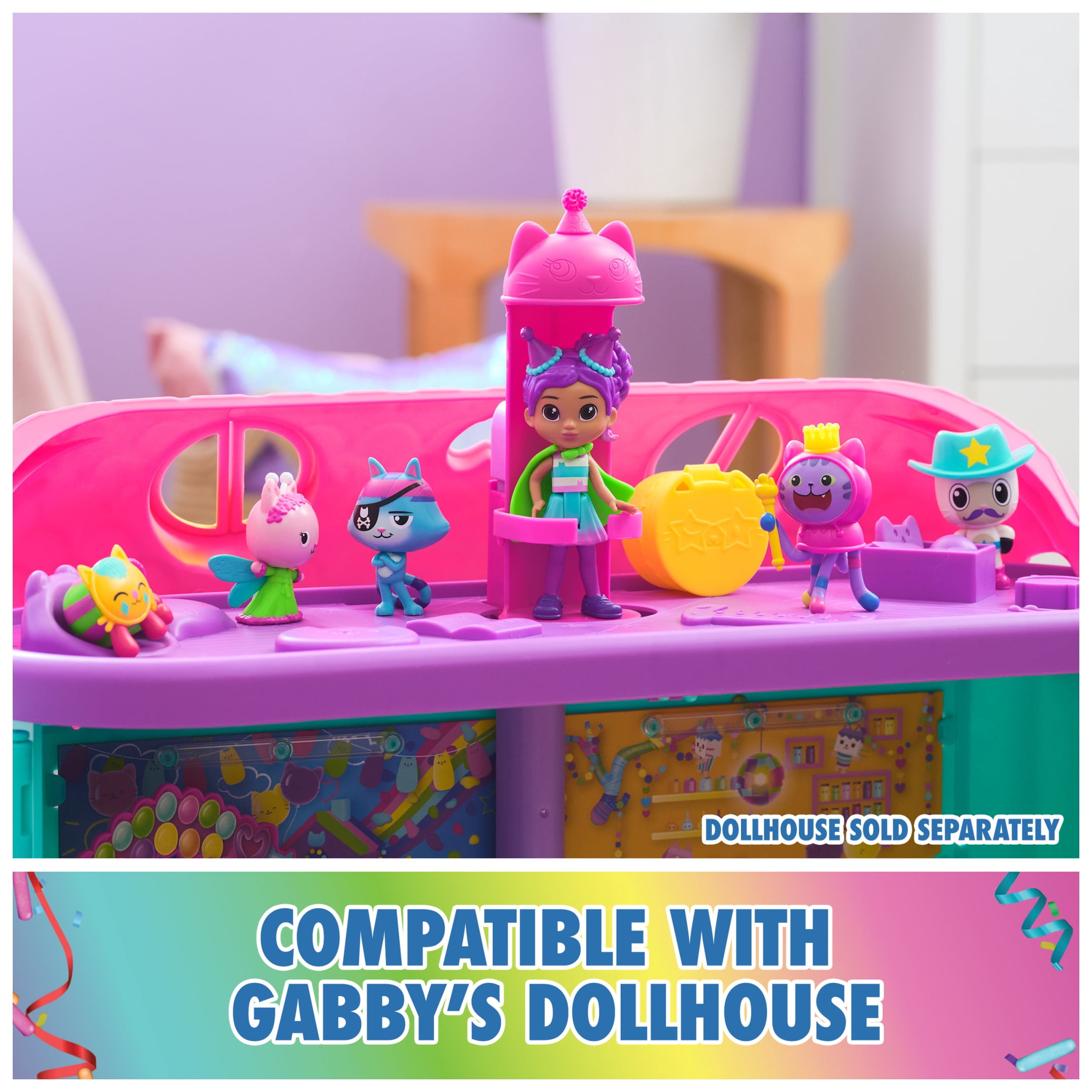 Gabby’s Dollhouse, Celebration Figures Set with Surprise Toy & Accessory