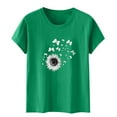 thumbnail image 4 of VgaVtl Womens Tee Shirts Summer Short Sleeve Juniors Shirts Floral Vacation Relaxed Fit Sports Lovely Casual Tops,Green L, 4 of 5
