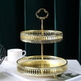 thumbnail image 5 of Hfppkn 2-Tier Gold Metal Round Cupcake Stand Dessert Serving Platter for Parties Style 1 20x25cm, 5 of 7