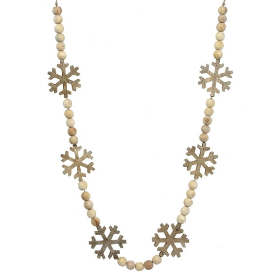 Regency International 60" Wood Bead with Snowflake Garland