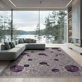 thumbnail image 2 of ODIKA 8'x10' Washable Area Rug Purple Deep Bug Eggplant Boho Featuring Delicate Florals Poppy for King Size Bedroom Under Bed, Master Suite, Non-Shedding, Easy Care, 2 of 7