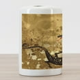 thumbnail image 3 of Dragon Ceramic Toothbrush Holder, Reptile Dragon Grunge Floral Ornate Retro Image, Decorative Versatile Countertop for Bathroom, 4.5" X 2.7", Pale Caramel Sand Brown, by Ambesonne, 3 of 4