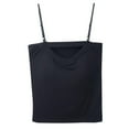 thumbnail image 3 of Jinhomg Womens Camisoles with Built in Bra Plus Size Spaghetti Strap Tanks Tops Casual Solid Color Summer Flowy Cami Shirts Black M, 3 of 4