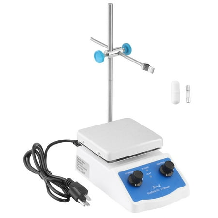 Magnetic Stirrer SH-2 Heating Plate 1000ml Magnetic Stirrer Hot Plate 100-1600 RPM Magnetic Stirrer Kit 180W Heating Power 380℃ for Lab Liquid Mixing Heating