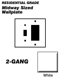Leviton 80605-W Midway Size Thermoset Device Mount 2-Gang 1-Toggle 1-Decora//GFCI Device Combination Wallplate White