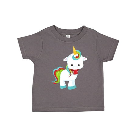 

Inktastic Christmas Unicorn Unicorn With Red Scarf Gift Toddler Boy or Toddler Girl T-Shirt