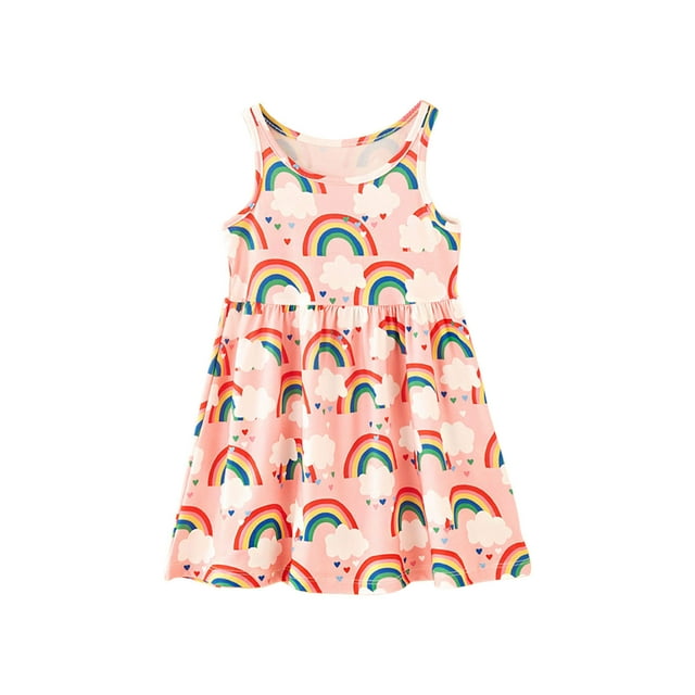 Robes d'Été Quotidiennes Sans Manches pour Filles et Tout-Petits