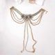 thumbnail image 4 of Stylish Women's Zinc Alloy Necklace Dimensional Flower and Flowing Tassels Charm Clavicle Chain for Evening Gowns, 4 of 5