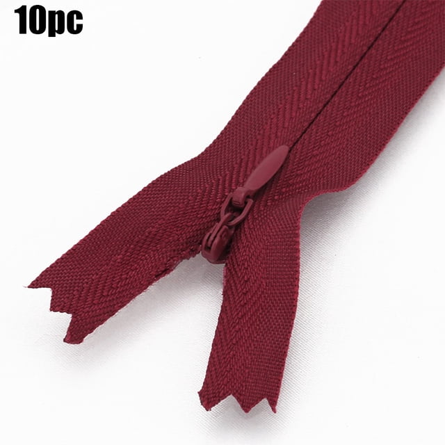 BUYISI Fermeture à Glissière Invisible Haute Qualité Usage Polyvalent 3# 40Cm 40Cm Longueur Tout Neuf 20# Rouge Vin
