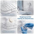 thumbnail image 5 of 2 Pack Soap Dish for Shower, Suction Cup Bathroom Soap Dish Holder for Shower Wall, Self Draining Bar Soap Holder (Clear- 1 Tier), 5 of 7