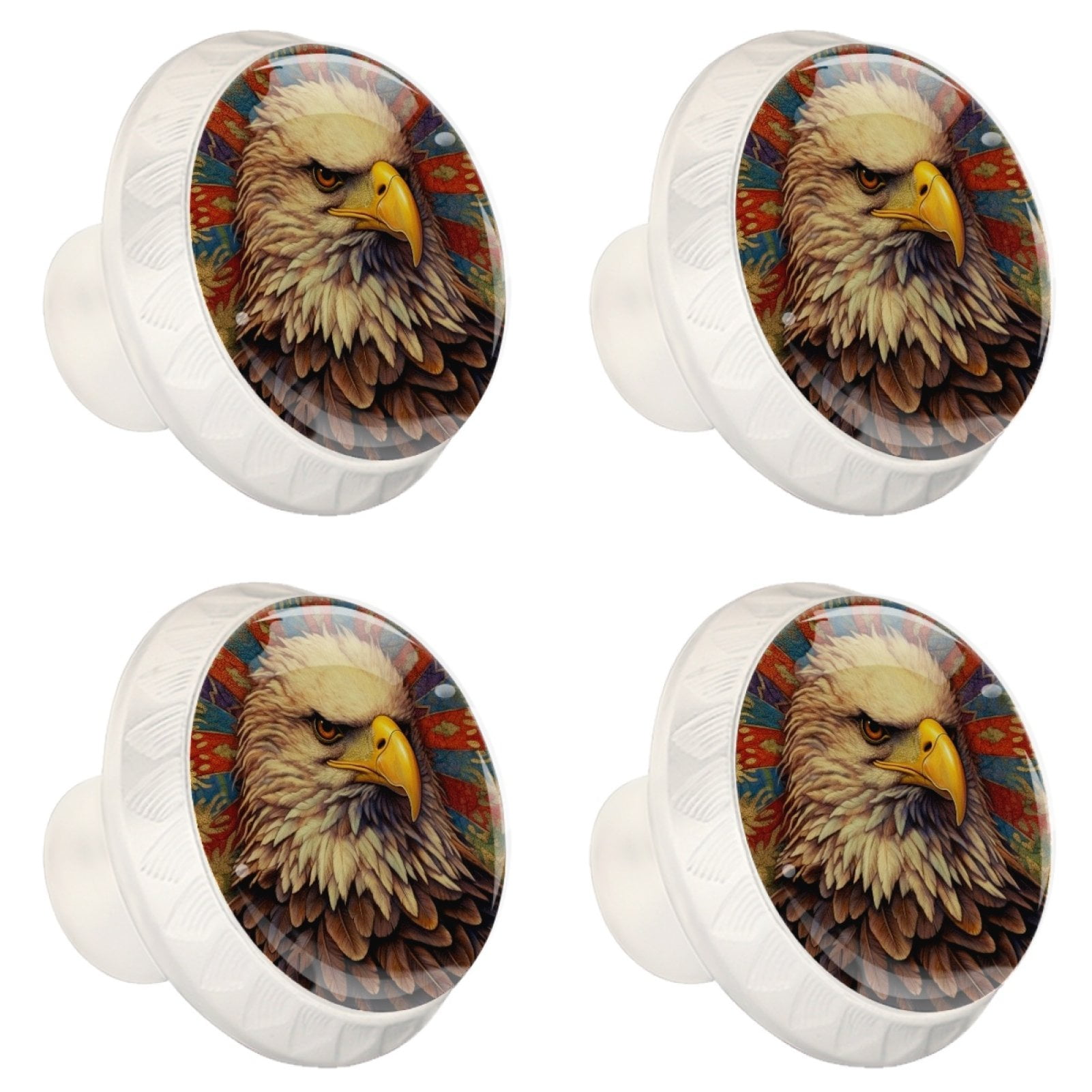 4 Pcs Eagle Knobs for Kitchen Cabinet Cupboard Dresser Bookcase Drawer Pulls Handles Round Home Decor