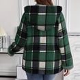 thumbnail image 6 of Zip Up Hoodies Fleece Plaid Jackets Womens Fall Winter Sherpa Lined Thermal Coat Plus Size Checked Warm Jackets, 6 of 7