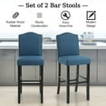 thumbnail image 3 of Full Back Fabric Upholstered Blue Bar Stool with Nailhead Trim, Set of 2, 3 of 8
