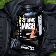 NutraBio Extreme Mass Gainer Protein Powder 53G Protein Clean Weight Gainer Chocolate Flavor 1-Count 6 lbs