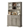 thumbnail image 6 of Homfa 5 Doors Kitchen Pantry Hutch with Wine Rack, 67.9'' Wood Storage Cabinet for Dining, Gray, 6 of 7