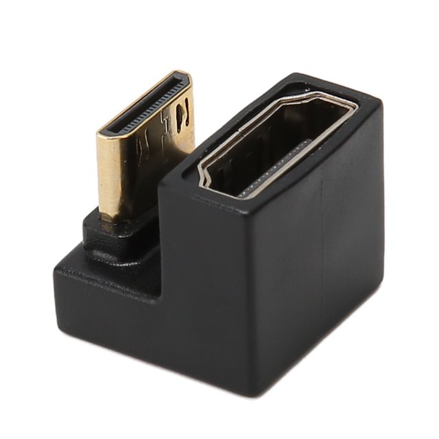 Mini HD To HD Adapter, Plug And Play ABS Housing Mini HD To HD Female Adapter U Shaped For Projector