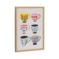 thumbnail image 4 of Kate and Laurel Botanical Coffee Shop Tea Cups Framed Wall Art by The Creative Bunch Studio, 12x16 Gold, Cute Coffee Mug Art for Wall, 4 of 7