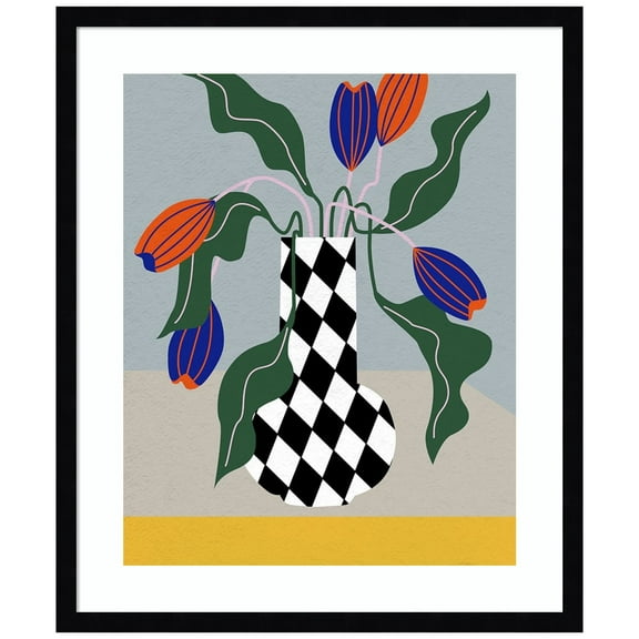 Amanti Art Sunrise Flowers I Wood Framed Wall Art Print