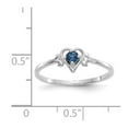 thumbnail image 3 of Solid 14K White Gold Synthetic Alexandrite Birthstone Heart Engagement Ring Size 8.5, 3 of 6