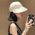 thumbnail image 3 of ZenCart Sun Hat Foldable Wide Brim Drawstring Adjustable Quick-drying Solid Color Sun Protection Soft Women Fashion Summer Sun Visor Hat Daily Wear, 3 of 8
