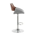 thumbnail image 5 of Colby Adjustable Gray Faux Leather and Chrome Finish Bar Stool, 5 of 12