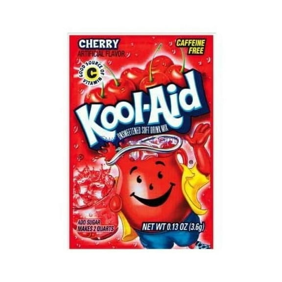 Kool-Aid Soft Drink Mix - Cherry Unsweetened, Caffeine Free, 0.13 oz/envelope (Pack of 15)