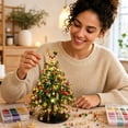 thumbnail image 5 of TACILIP Room Decor, 1PC DIY Beaded Christmas Tree Kit Handmade Mini Tabletop Xmas Tree With Light 3 Styles Topper Decor Gift, Gifts for Her, 5 of 7