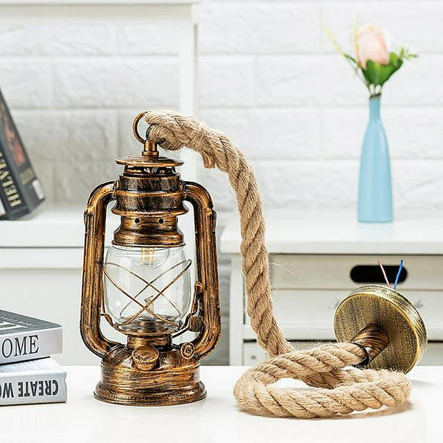 Lámpara Colgante de tejado de Queroseno E27 Lámpara Colgante de Cocina Interior , De bronce