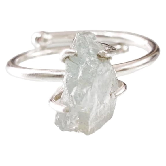 Natural Aquamarine Ring, Rough Aquamarine Gemstone Ring, March Birthstone, Adjustable Ring, 925 Sterling Silver, Womens Ring, Christmas, Thanksgiving, Handmade, Statement Jewelry, Raw Gemstone Jewelry