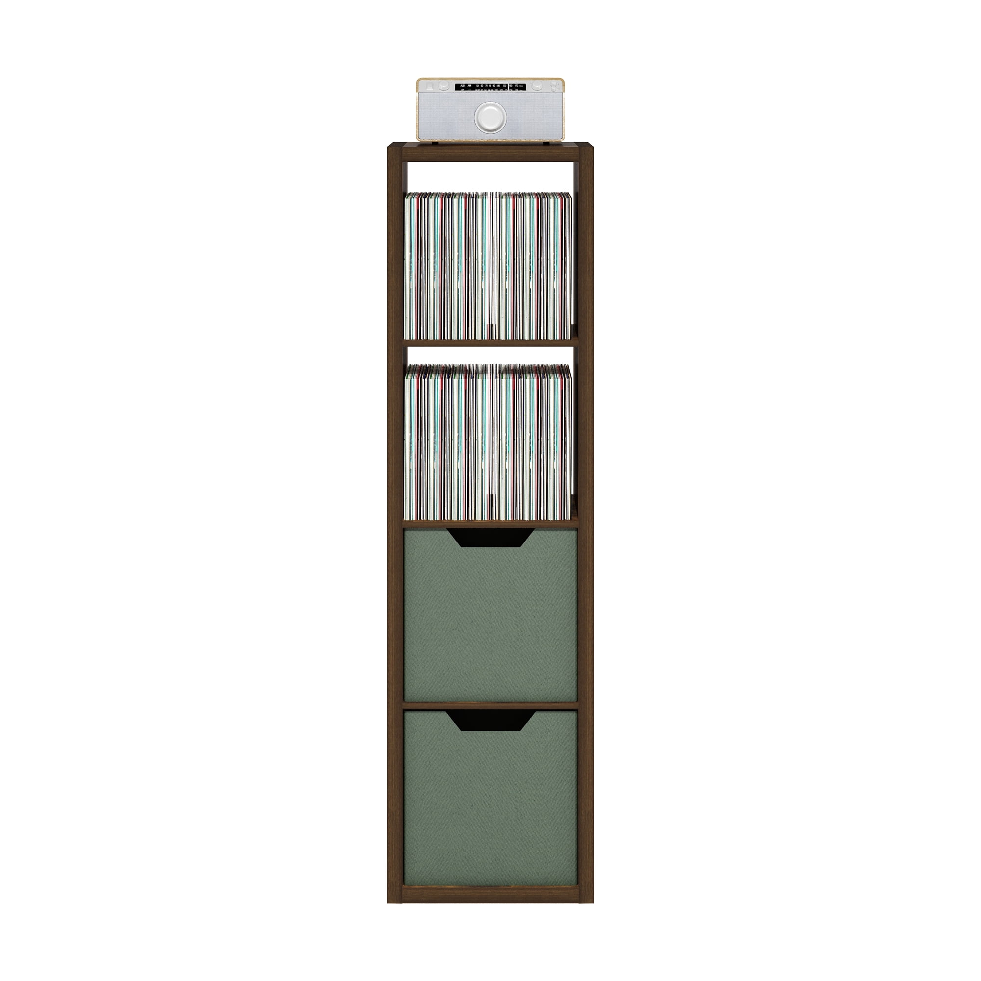 Furinno CUBICLE Open Back Decorative Verticle Cube Storage Organizer Amber Pine