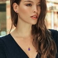 thumbnail image 3 of Gem Stone King 18K Yellow Gold Plated Silver Round Purple Amethyst and Red Ruby Pendant and Earrings Jewelry Set for Women (4.55 Cttw, Gemstone Birthstone, with 18 inch Chain), 3 of 3