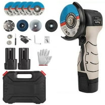 Pecham Mini Angle Grinder, 19500RPM Cordless Brush Angle Grinder Kit with 5 Cutting Discs, Handheld Electric Power Angle Grinder Tool for Metal Wood Cutting, Polishing, Grinding, Rust Removal