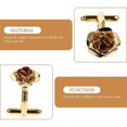 thumbnail image 3 of 1 Pair of Rose Floral Cufflinks Men Cuff Link Tuxedo Shirt Cufflinks Shirt Accessories, 3 of 3