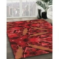 thumbnail image 3 of Ahgly Company Machine Washable Indoor Square Transitional Lava Red Area Rugs, 6' Square, 3 of 7