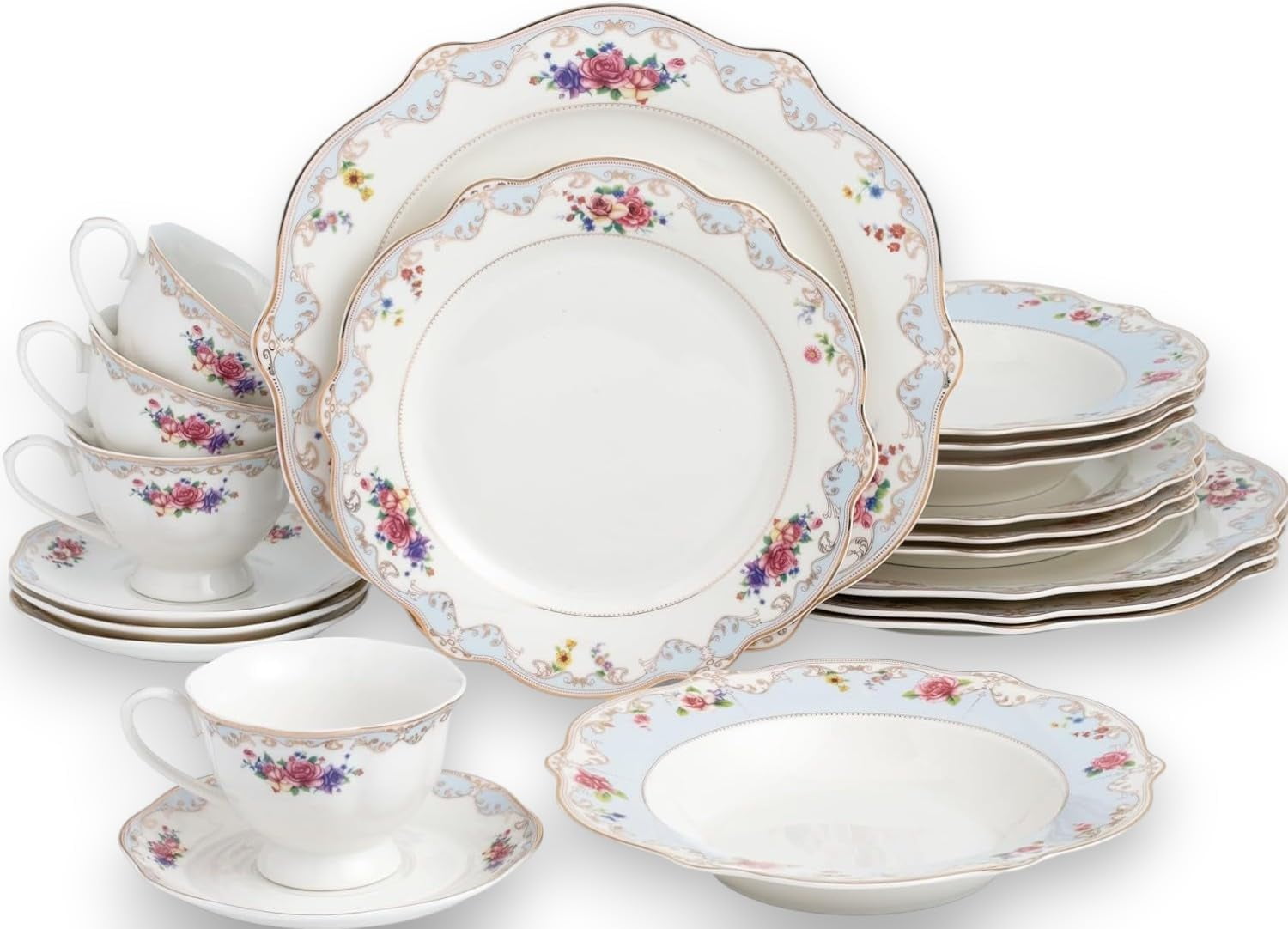 Lorenzo Import La Luna Collection Bone China Souptureen With Lid, Rosalia Pattern By Lorren Home Trends, Gold: Home D?cor Products