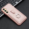 thumbnail image 6 of Compatible with Samsung Galaxy A16 5G Wallet Phone Case,360°Rotation Finger Ring Holder Kickstand,with Card Holder,Lychee Pattern PU Leather Durable Shockproof Rugged Phone Case,Rosegold, 6 of 12
